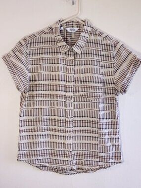 Bridge & Burn Bea Shirt Size Small Abstract Stripe Organic Cotton
